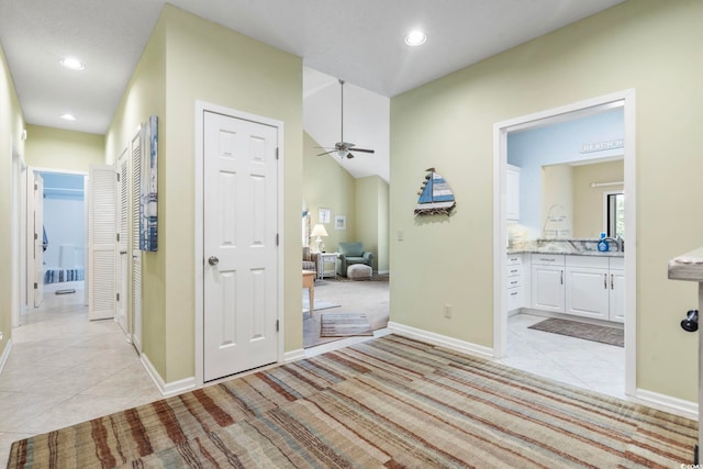 824 Castleford Cir Unit 7C, Myrtle Beach, SC 29572 - hall with light tile patterned floors, light carpet, and recessed lighting