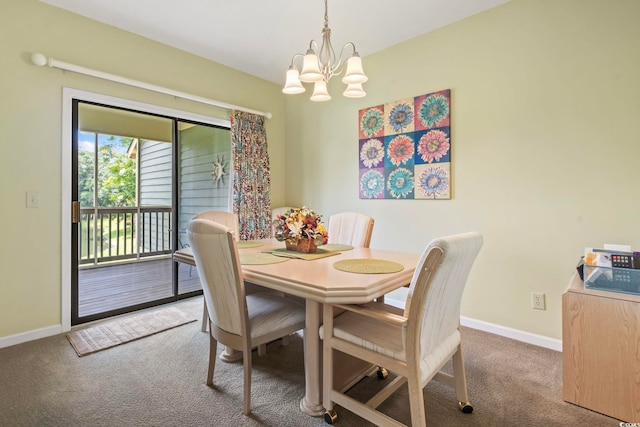 824 Castleford Cir Unit 7C, Myrtle Beach, SC 29572 - carpeted dining area featuring a chandelier and baseboards