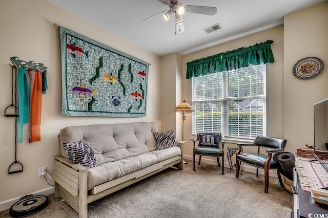 2602 Clearwater St, Myrtle Beach, SC 29579 - living area with ceiling fan and carpet