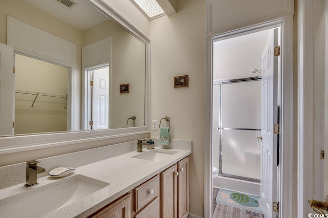 2602 Clearwater St, Myrtle Beach, SC 29579 - full bath featuring a shower stall, double vanity, and a spacious closet