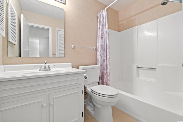 310 74th Ave N Unit 7, Myrtle Beach, SC 29572 - full bath featuring vanity, shower / tub combo with curtain, and tile patterned floors
