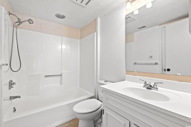 310 74th Ave N Unit 7, Myrtle Beach, SC 29572 - full bath with a textured ceiling, vanity, bathing tub / shower combination, and tile patterned floors