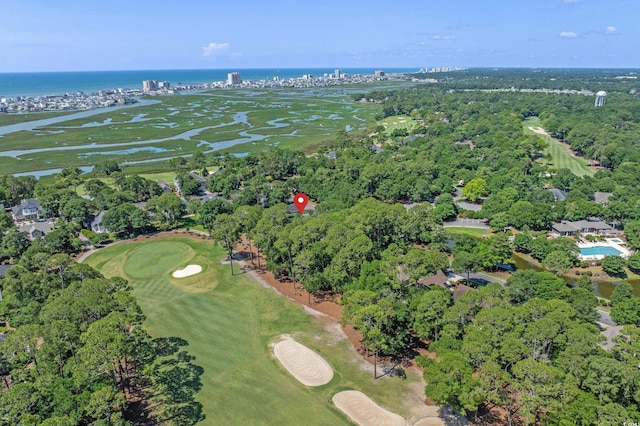 907 Tidewater Dr, North Myrtle Beach, SC 29582 - aerial overview of property's location with a nearby body of water and a golf club