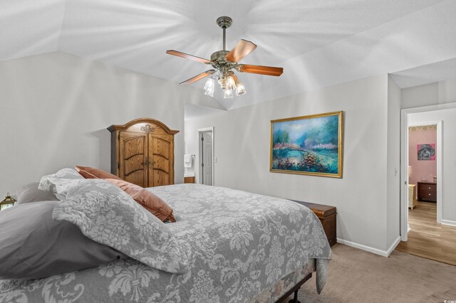 311 Ashwood Ln, Myrtle Beach, SC 29588 - bedroom featuring lofted ceiling, a ceiling fan, and carpet floors