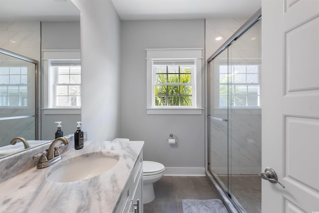 966 Crystal Water Way, Myrtle Beach, SC 29579 - full bath with vanity, a shower stall, and wood finished floors