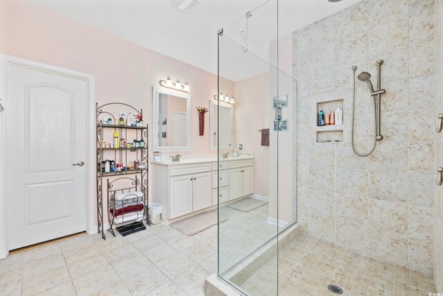138 Copper Leaf Dr, Myrtle Beach, SC 29588 - full bathroom featuring tiled shower, vanity, and tile patterned floors