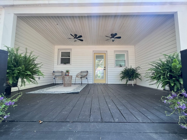 518 Nowell St, Georgetown, SC 29440 - wooden deck with ceiling fan