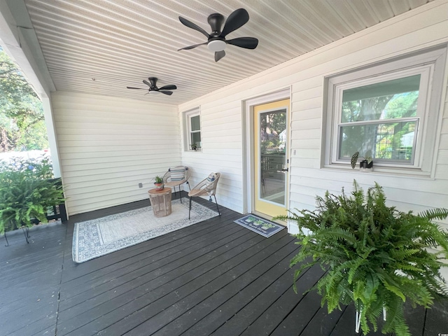 518 Nowell St, Georgetown, SC 29440 - wooden deck featuring a ceiling fan