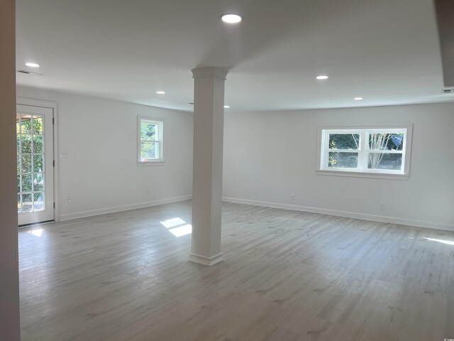 518 Nowell St, Georgetown, SC 29440 - below grade area featuring light wood finished floors and recessed lighting