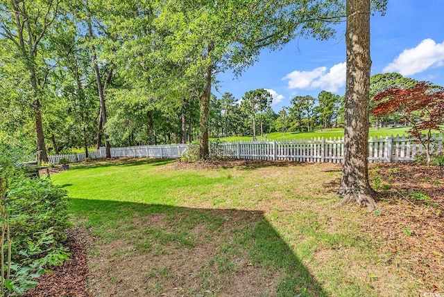 1064 Links Rd, Surfside Beach, SC 29575 - fenced backyard featuring view of wooded area