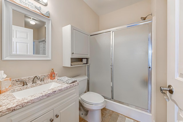 110 S Shore Blvd Unit 203, Longs, SC 29568 - full bath featuring a stall shower, vanity, and tile patterned floors