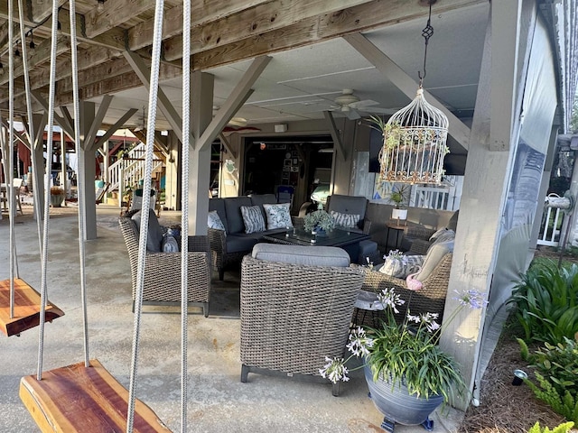 404 29th Ave N, North Myrtle Beach, SC 29582 - view of patio / terrace with an outdoor hangout area and ceiling fan