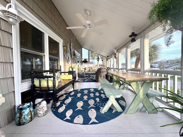 404 29th Ave N, North Myrtle Beach, SC 29582 - deck with a ceiling fan