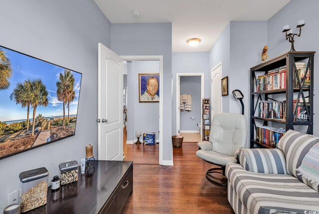 1857 Culbertson Ave Unit 1857, Myrtle Beach, SC 29577 - living area with dark wood-type flooring and baseboards