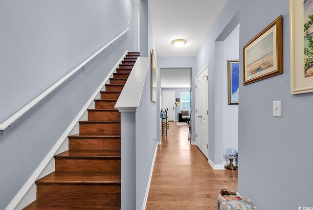 1857 Culbertson Ave Unit 1857, Myrtle Beach, SC 29577 - stairway featuring wood finished floors and baseboards