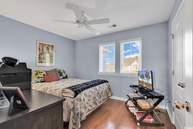 1857 Culbertson Ave Unit 1857, Myrtle Beach, SC 29577 - bedroom featuring wood finished floors and a ceiling fan