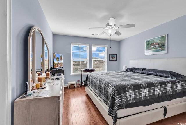 1857 Culbertson Ave Unit 1857, Myrtle Beach, SC 29577 - bedroom with dark wood-style floors and ceiling fan
