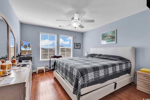 1857 Culbertson Ave Unit 1857, Myrtle Beach, SC 29577 - bedroom featuring dark wood-style floors and ceiling fan
