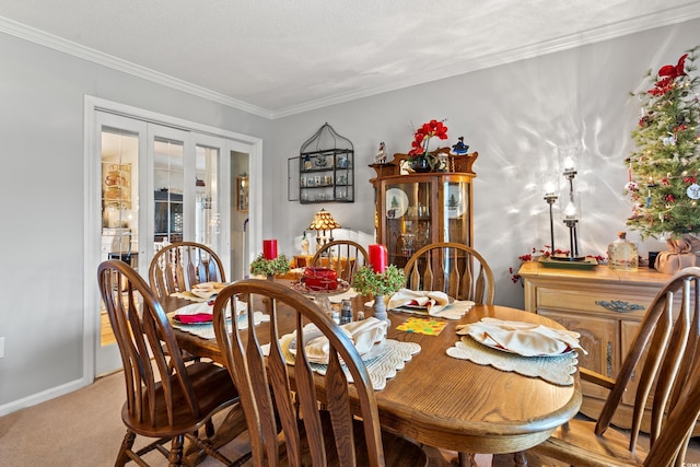 1005 S Main St, Mullins, SC 29574 - carpeted dining area with crown molding and french doors