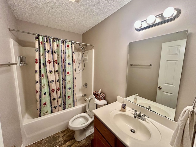 706 Jamie Ln, Conway, SC 29526 - full bathroom with shower / bathtub combination with curtain, vanity, and a textured ceiling