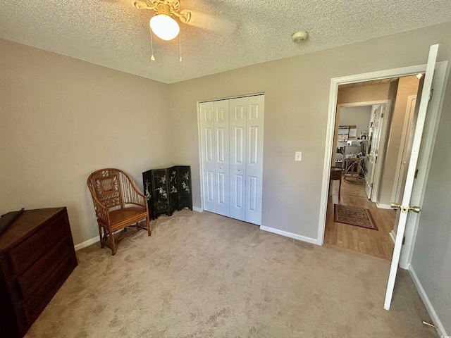 706 Jamie Ln, Conway, SC 29526 - sitting room featuring a ceiling fan, a textured ceiling, and carpet flooring