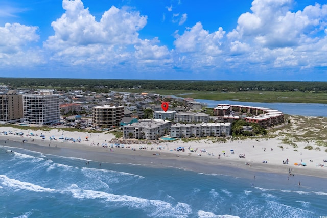 6301 N Ocean Blvd Unit 2B, North Myrtle Beach, SC 29582 - drone / aerial view of waterfront with a beach