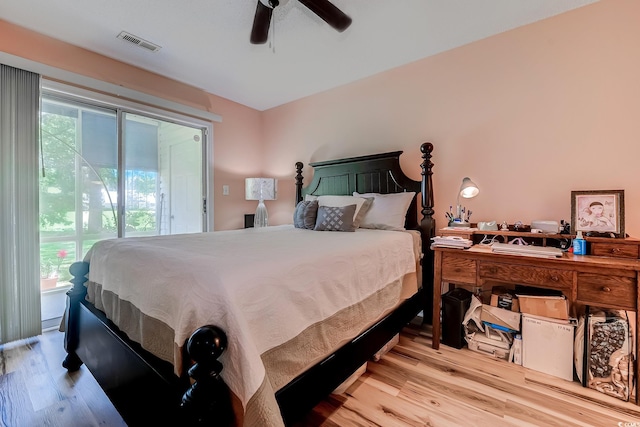 850 Fairway Dr Unit 904Ee, Longs, SC 29568 - bedroom with wood finished floors, access to outside, and ceiling fan