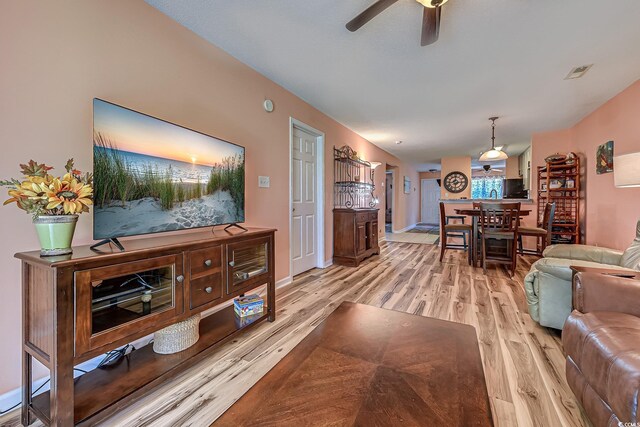 850 Fairway Dr Unit 904Ee, Longs, SC 29568 - living area with light wood finished floors and a ceiling fan