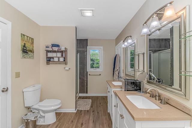 189 Aspen Loop, Pawleys Island, SC 29585 - bathroom with vanity, wood finished floors, and a shower stall