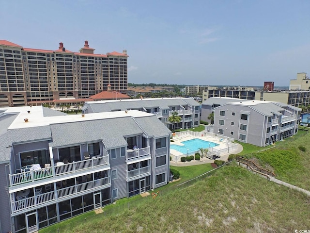 1820 N Ocean Blvd Unit 303D, North Myrtle Beach, SC 29582 - bird's eye view of a pool