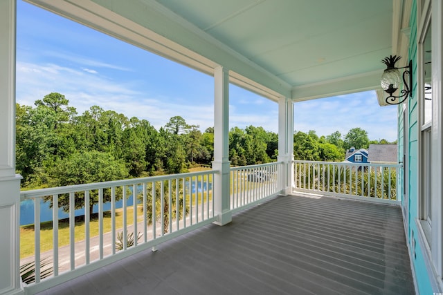 350 Saint Julian Ln, Myrtle Beach, SC 29579 - wooden terrace with view of wooded area