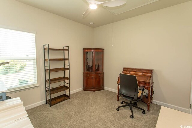 435 Rollins Dr, Longs, SC 29568 - office featuring attic access, carpet floors, and a ceiling fan