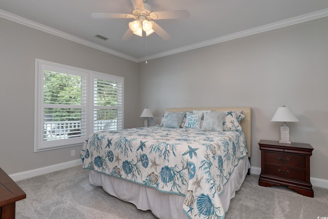 505 41st Ave S, North Myrtle Beach, SC 29582 - carpeted bedroom with crown molding and a ceiling fan
