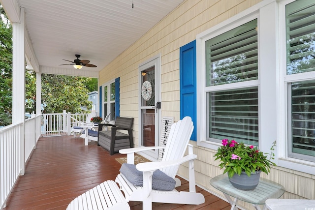 505 41st Ave S, North Myrtle Beach, SC 29582 - wooden porch with ceiling fan