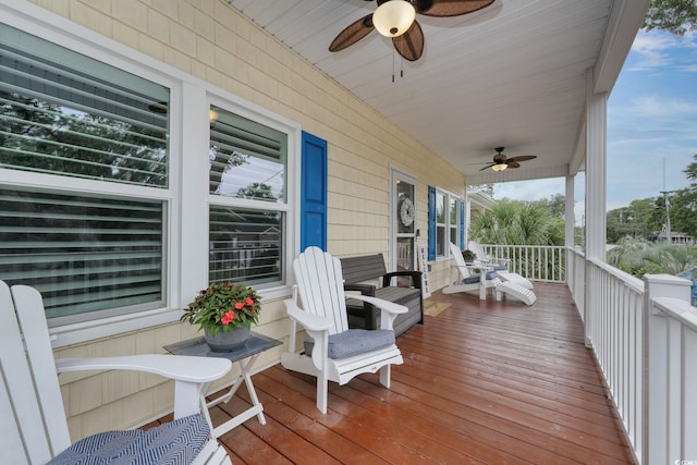 505 41st Ave S, North Myrtle Beach, SC 29582 - deck featuring ceiling fan