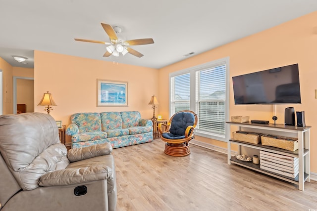 212 29th Ave N Unit 204, North Myrtle Beach, SC 29582 - living area featuring ceiling fan and wood finished floors