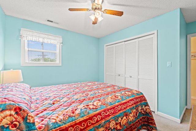 212 29th Ave N Unit 204, North Myrtle Beach, SC 29582 - bedroom featuring carpet floors, a closet, and a ceiling fan