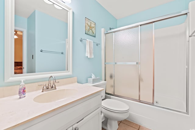 212 29th Ave N Unit 204, North Myrtle Beach, SC 29582 - bathroom with vanity, combined bath / shower with glass door, and tile patterned floors