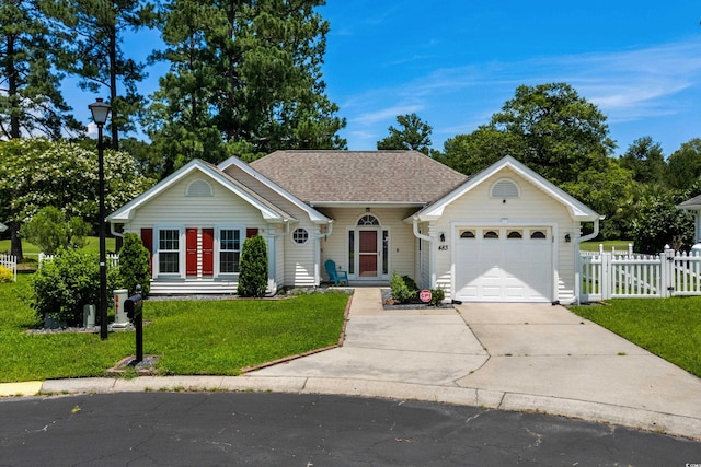 483 Oakmont Dr, Myrtle Beach, SC 29579 - single story home featuring a garage, driveway, and a shingled roof