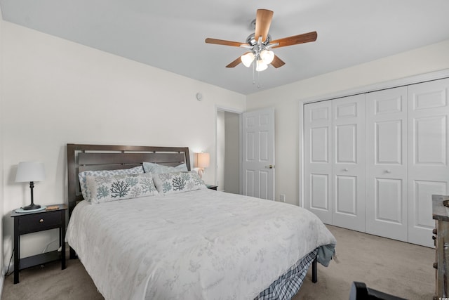 483 Oakmont Dr, Myrtle Beach, SC 29579 - bedroom with carpet flooring, a closet, and a ceiling fan
