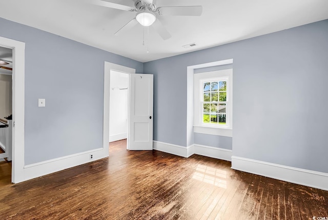 203 Lakeland Dr, Conway, SC 29526 - unfurnished bedroom featuring wood-type flooring and a ceiling fan