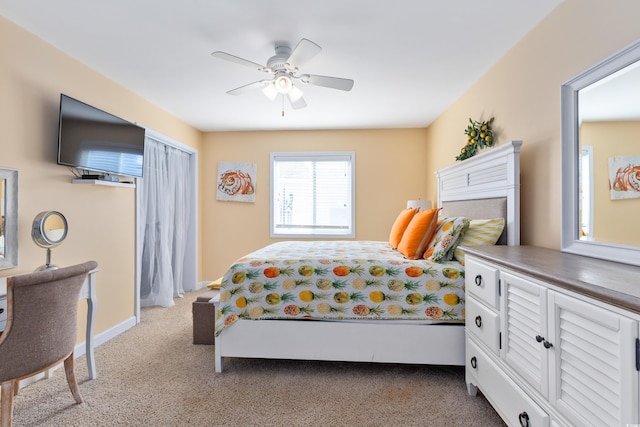 5000 N Ocean Blvd Unit E-2, North Myrtle Beach, SC 29582 - bedroom with carpet and ceiling fan