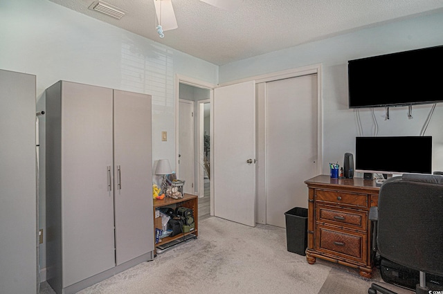 6570 Pebble Beach Cres, Myrtle Beach, SC 29588 - office with carpet floors, ceiling fan, and a textured ceiling