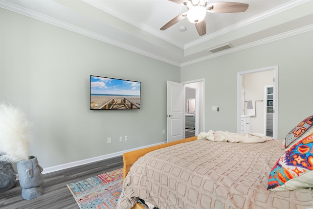 3647 Diamond Stars Way, Little River, SC 29566 - bedroom featuring wood finished floors, crown molding, and a ceiling fan