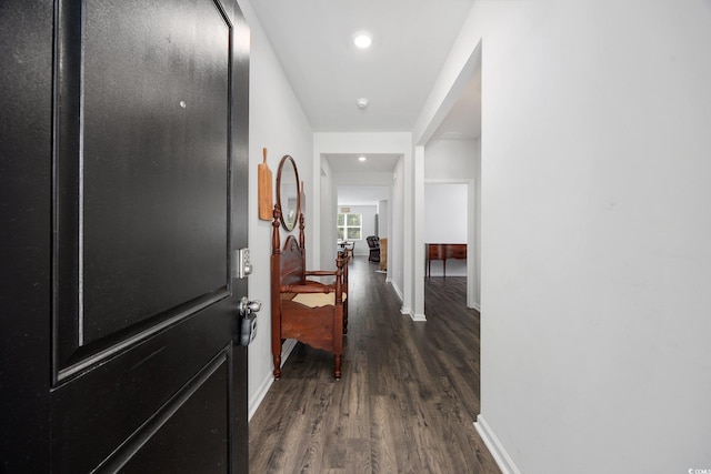 305 Forestbrook Cove Cir, Myrtle Beach, SC 29588 - hall with dark wood finished floors and recessed lighting