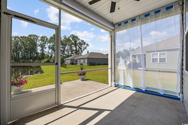 305 Forestbrook Cove Cir, Myrtle Beach, SC 29588 - unfurnished sunroom featuring ceiling fan