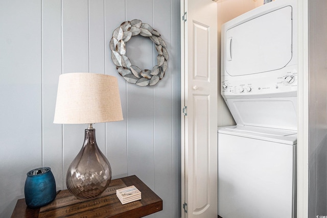 5601 N Ocean Blvd Unit E-113, Myrtle Beach, SC 29577 - laundry area with stacked washer / drying machine