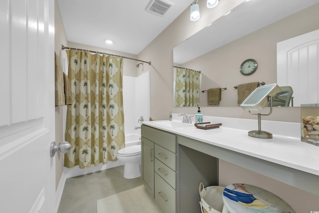 932 Abernathy Pl, Surfside Beach, SC 29575 - bathroom featuring vanity, shower / bath combination with curtain, and tile patterned floors