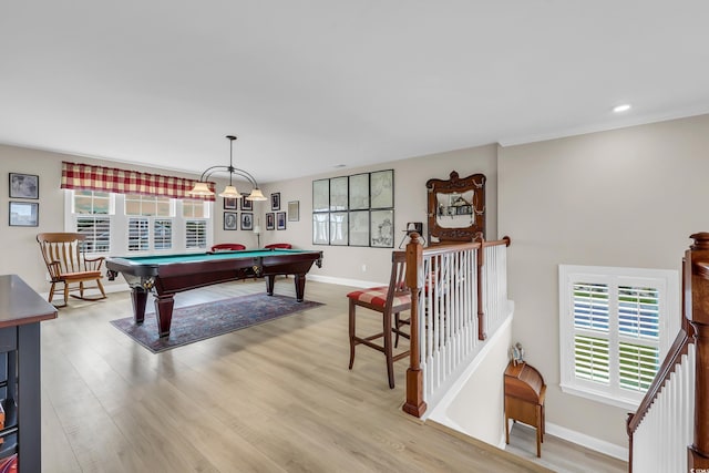 932 Abernathy Pl, Surfside Beach, SC 29575 - rec room featuring plenty of natural light, light wood-style flooring, and recessed lighting