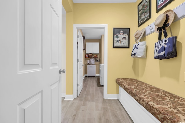 932 Abernathy Pl, Surfside Beach, SC 29575 - mudroom with baseboards and wood tiled floors